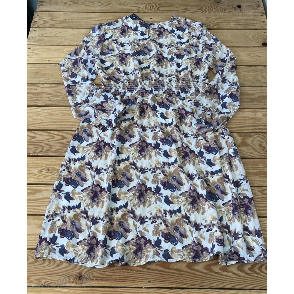 NWT DownEast Floral Pleated Waist Dress Size Small Women’s Cream MSRP $46.99 - Picture 2 of 7
